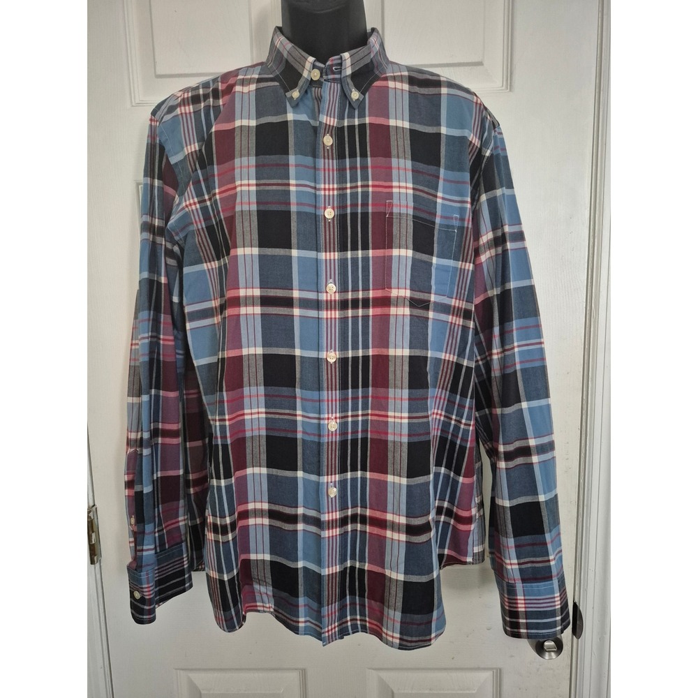 J.Crew Mens Tailored Summer Plaid Shirt XL Button Down Long‎ Sleeve Casual